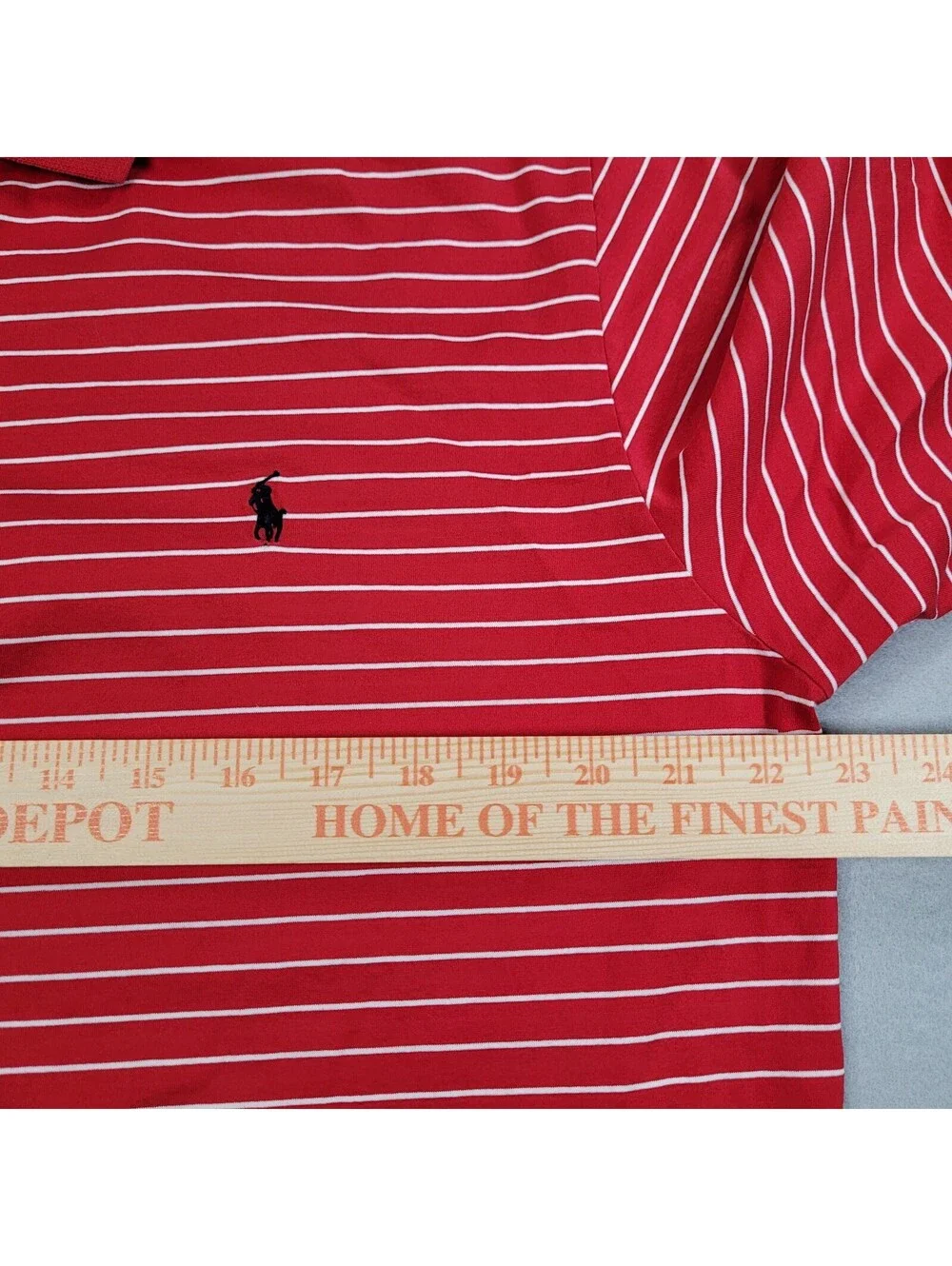 Polo Ralph Lauren Mens L Pima Soft Touch Striped Polo Shirt Red White Nautical